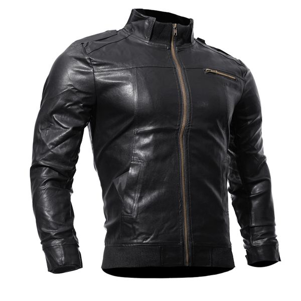 Hommes PU vestes manteaux moto veste en cuir hommes automne printemps vêtements en cuir mâle manteaux décontractés vêtements grande taille XXXL