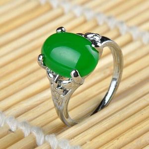 China Bisuteria Titanium stalen Sieraden Vintage Retro Oostenrijkse Kristal Agaat Jade Grote Ringen Voor Vrouwen Natura Stone Ring