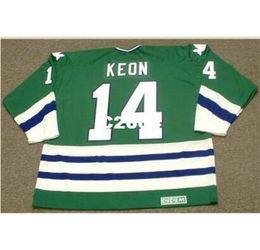 Mannen 14 DAVE KEON Hartford Whalers 1979 CCM Vintage RETRO Hockey Jersey of aangepaste naam of nummer retro Jersey4940740