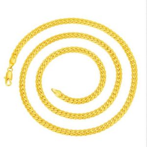 Heren 14KGP Gestempeld Verguld Italië Visgraat Collier 6mm 60cm292i