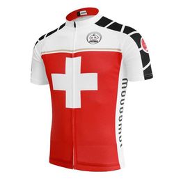 HOMMES 2017 maillot de cyclisme Suisse vêtements rouges suisses vêtements de vélo route de montagne VTT ropa ciclismo maillot d'équitation équipe de course Pro NO229o