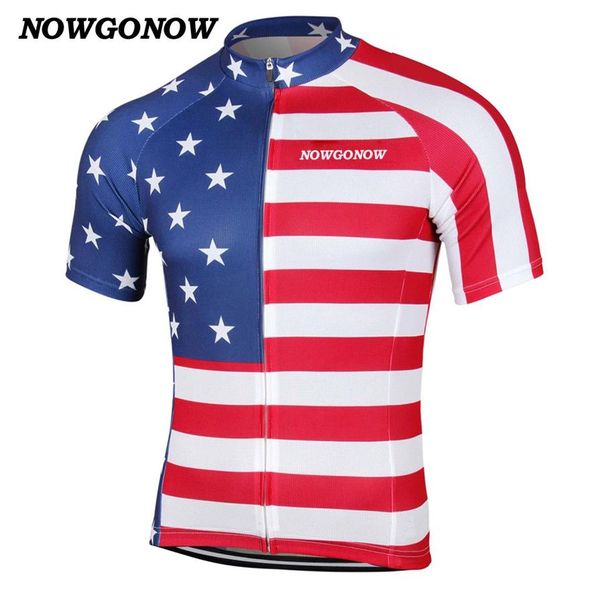 HOMMES 2017 maillot de cyclisme USA États-Unis Amérique drapeau vêtements de vélo hauts équipe nationale été hauts vêtements équitation en plein air racing228I