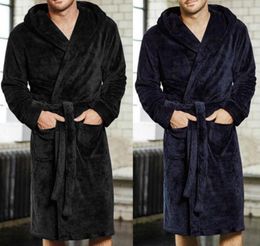 Men 2021 Fleep de flanelle de flanelle à chaud chaude et robe de bain long masque kimono peignoir masculin robe robes serviette de haute qualité8451040