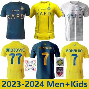 Hommes 2023 2024 Al Nassr FC Maillot de football Troisième Maillot de football Ronaldo assez bon Maillot de football à l'extérieur 23 24 Gonzalo Martinez Talisca Ghislain Konan Vincent Aboubakar Kit enfant