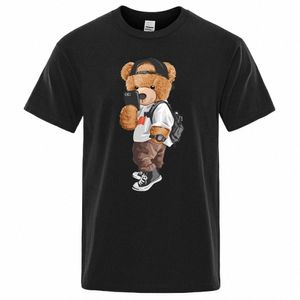 Hommes 2023 Fi Teddy Bear T-shirt Pure Cott Tops Tee drôle hommes manches courtes col rond T-shirts d'été surdimensionnés T-shirts féminins x7Vx #