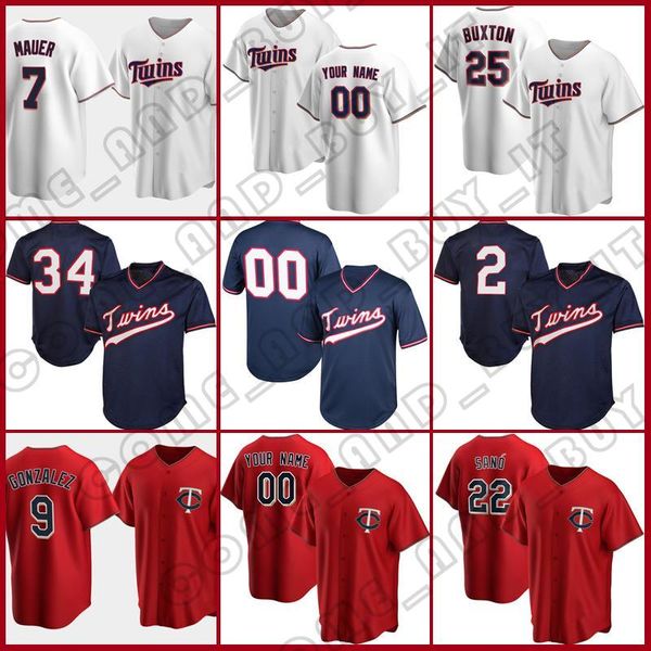 Hommes 22 Miguel Sano Custom 34 Kirby Puckett Jorge Polanco Harmon Killebrew Baseball Twins Jersey 29 Rod Carew 76 Alex Kirilloff Minnesota 9 Andrelton Simmons