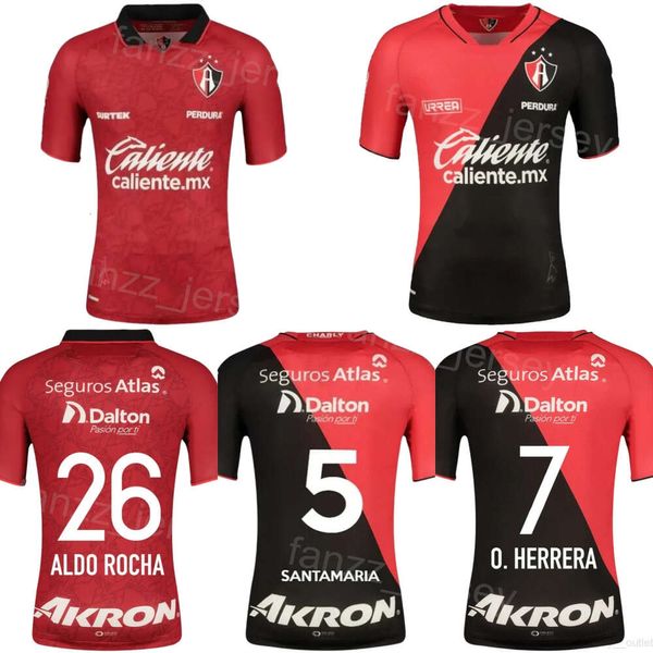 Hombres 23-24 Fútbol Atlas 5 Edgar Zaldivar Jerseys Club Equipo 20 Juan Zapata 23 Jordy Caicedo 30 Eduardo Aguirre 26 Aldo Rocha Nombre personalizado Número de fútbol Kit Kit Uniforme