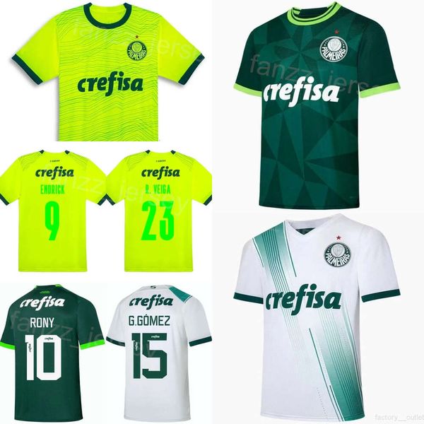 Hombres 23-24 Fútbol Palmeiras 22 Joaquín Piquerez Jerseys Club Equipo 15 Gustavo Gomez 8 Ze Rafael 23 Raphael Veiga 18 José López Green White Football Kits Kits Uniform