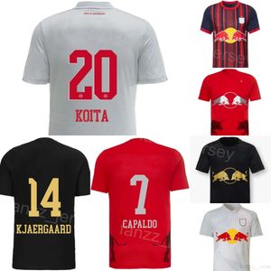 Heren 23-24 Voetbal Salzburg 70 Amar Dedic Jerseys Club Team 30 Oscar Gloukh 20 Sekou Koita 19 Karim Konate 23 Roko Simic Voetbalshirt Kits Zwart Rood Wit Marine HongNiiu