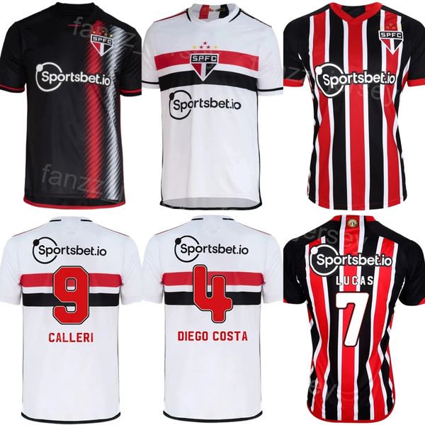 Hombres 23-24 Fútbol Sao Paulo 32 Marcos Paulo Jersey Club Equipo 15 Michel Araujo 27 Wellington Rato 9 Jonathan Calleri 29 Pablo Maia Kits de camiseta de fútbol Nombre personalizado Número