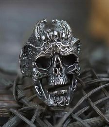 Men 316l en acier inoxydable Skull Dragon Ring Punk Biker Rings Skeletons Men039 Fashion Bijoux Taille 8132366349