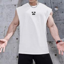 Camiseta sin mangas de secado rápido de verano para hombre, camiseta sin mangas holgada informal transpirable para deportes de Fitness, estampado de culturismo