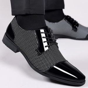 Men 394 Jurk Oxfords Patent voor trending klassiek veter formeel zwart lederen bruiloftsfeestschoenen 230718 MAL 741