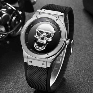 Heren 3D Skull Horloges Lige Mode Topmerk Luxe Waterdichte Siliconen Mannen Horloge Quartz Horloge Creatieve Mannen Relogio Masculino 210527