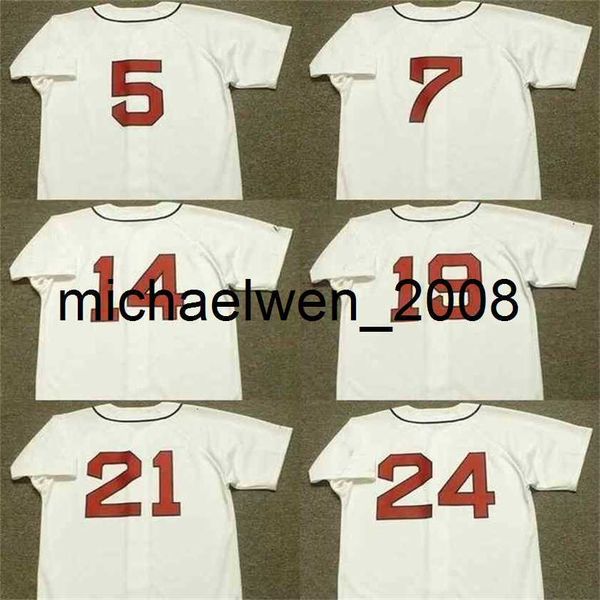 Hommes 5 LOU BOUDREAU 7 AL ROSEN 14 LARRY DOBY 19 BOB FELLER 29 SATCHEL PAIGE 21 BOB LEMON 24 Maillot de baseball précoce