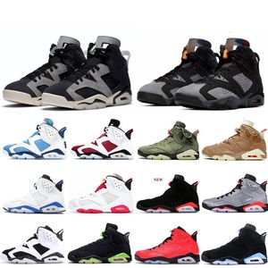 Hombres 6 6s zapatos de baloncesto UNC gato negro Infrarrojo 23 Oreo granate Carmine Electric Green Tinker Hatfield Hare zapatillas deportivas Tamaño 7-13