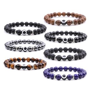 Hommes 8mm Reik Guérison Pierre Naturelle Perlé Strand Turc Evil Eye Bracelet Onxy Tiger's Eye Bracelets