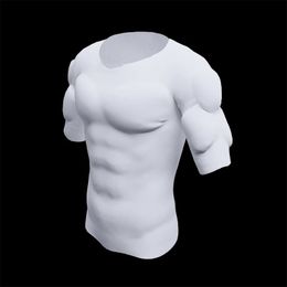 Hommes ABS coussinets invisibles Shaper faux muscles poitrine hauts Protection douce mâle éponge rehausseurs maillot de corps 240129