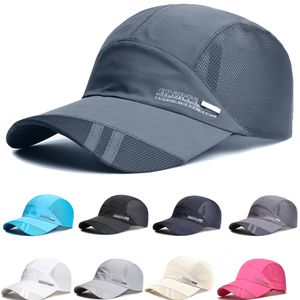 Hommes réglable séchage rapide course Baseball été maille respirant 8 couleurs casquette visière chapeau Sport de plein air poisson Cool mode parasol