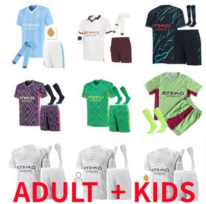 Mannen voor volwassen kinderen kit man stad Haaland voetbalshirts J.Aarez 23 24 de bruyne mans steden GREALISH BERNARDO EDERSON MAHREZ FODEN 2023 2024 Voetbalkshirt