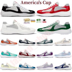 Men America Cup XL en cuir baskets de haute qualité Patent en cuir plat Flatrs Flatrs Black Mesh Lace-Up Casual Chores Outdoor Runner Trainers Cup Chaussures