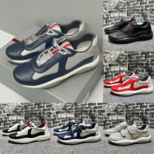 Hommes Americas Cup XL Baskets en cuir Chaussures de créateur Chaussures en cuir verni Baskets plates en maille noire Chaussures décontractées à lacets Chaussures de sport en plein air EU36-47 avec boîte 527