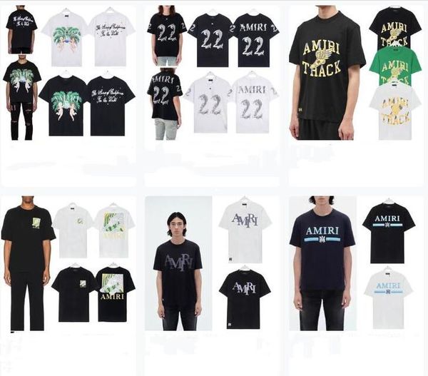 Hombres Amirs diseñador camiseta nuevas camisetas ropa de calle camisa de moda de verano diseño de estampado de letras con tinta salpicada pareja manga corta