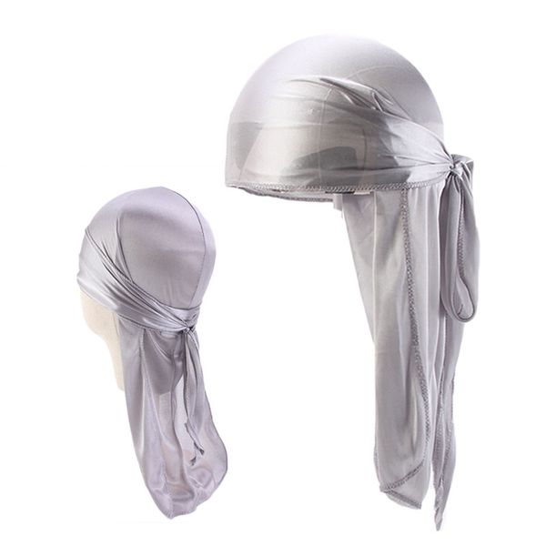 Hommes et enfants ensemble épais soyeux Durags Bandanas Turban perruques Doo Satin chapeau chapeaux bandeau cheveux accessoires Extra longue queue Du-Rag