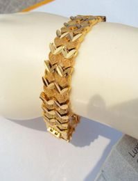 Hommes et femmes 24k 24cT Bracelet de liaison de tronçon Euro à l'or fin jaune