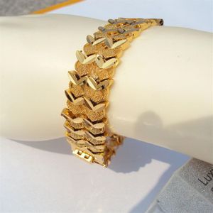 Bracelet à maillons larges en or jaune fin 24 carats 24 carats pour hommes et femmes, 26 grammes, pour dames, S736255w