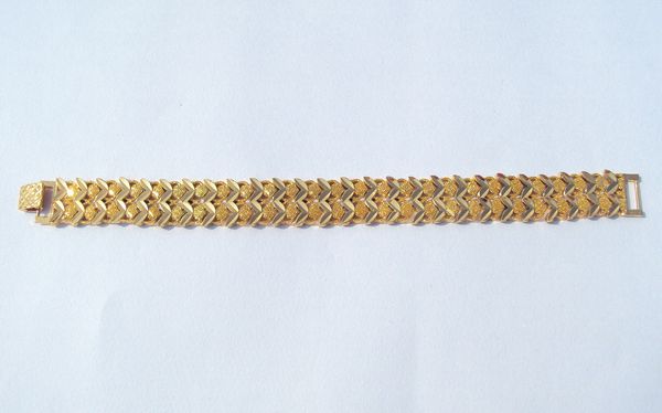 Hommes et femmes 24K 24CT jaune or fin en couches WIDE Euro Curb Link Bracelet 26gram LADIES S736235x