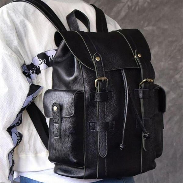 Mochila para hombre y mujer, mochila, bolso de hombro, cadena de patrón de letras a la moda, bolsa de viaje de alta calidad negra, puede montañismo ba286g