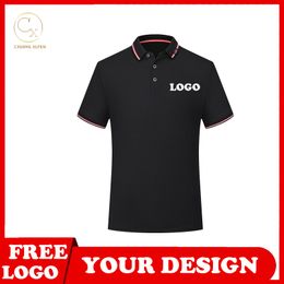 Hommes et femmes peuvent porter 8 couleurs POLO chemises revers personnalisé chemise à manches courtes impression bricolage marque texte 220623