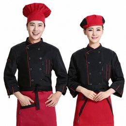 Hombres y mujeres cott pastelero ropa de trabajo dert tienda panadería Chef uniforme lg manga otoño e invierno ropa Y9qj #