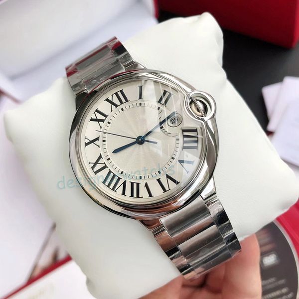 Diseñador de hombres y mujeres Relojes de alta calidad Reloj automático mecánico de acero inoxidable Tamaño 42 mm 36 mm 33 mm Relojes de movimiento de pareja de moda Regalo de lujo