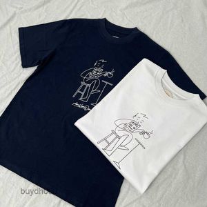 Mannen en vrouwen mode T-shirt ontwerpers Leon Dore Ald Fun handgetekende komische jongens ronde hals korte mouw 1zmh