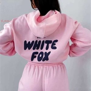 Hommes et femmes sweat à capuche de créateur de sweat à sweat à sweat Foxx blanc