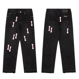 Mannen en vrouwen jeans designer jeans lange broek licht patroon jean hiphop ritsgat gewassen broek coole guy denim pant mode zwart blauw witte kleding