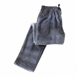 Pantalons de pyjama en flanelle de grande taille pour hommes et femmes, pantalons Coral Veet, chauds, épais, amples, pantalons de maison, automne, hiver N3Tv #