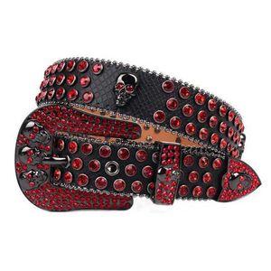 Ceinture en strass pour hommes et femmes, nouveau jean polyvalent avec crâne incrusté, chaîne de taille entièrement en diamant, ceinture à rivets étendue 231215