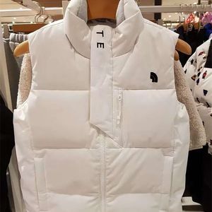 Mannen en vrouwen Top Down Jacket Vest Winter Dikke Katoen Merk All-Match Mode Solid Paar Jas 211018