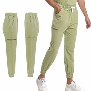 Hommes et femmes couleur unie Scrubs Jogger Pantalons Stretch Clinique Dentaire Médicale élasticité Vet travail Scrubs Bottoms XS-XXL M5ch #