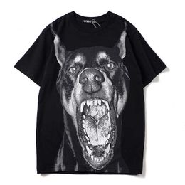 hommes et femmes T-ShirtsFashion Impression 3D Doberman T-shirt à tête de chien T-shirt à manches courtes Col rond Hommes et femmes Mode Couple