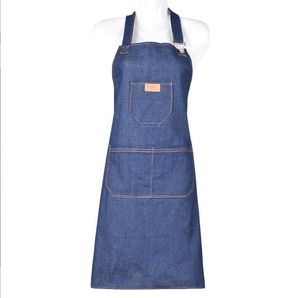 Mannen en vrouwen kelner melk thee winkel werk schorten dikkeren denim schort cook coverall eenvoudig duurzaam heet