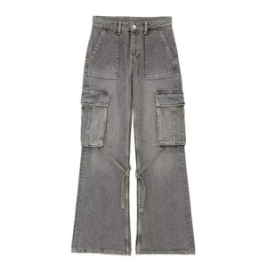 Hommes et femmes avec le même pantalon cargo tempérament décontracté automne nouveau pantalon cargo en jean mode jeans décontractés