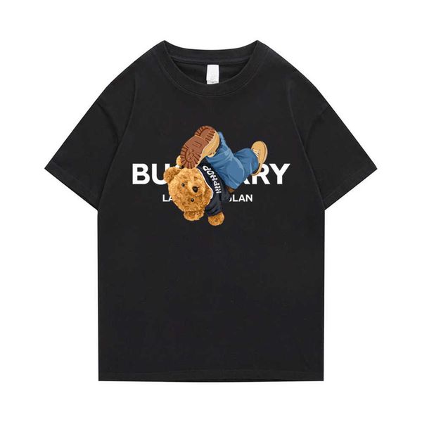 Hombres y mujeres Camisetas para hombres Camiseta de manga corta con estampado de oso de lujo Verano de los hombres con estilo camiseta suelta con cuello redondo camiseta casual envío gratis