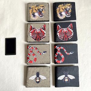 Hommes Designers d'animaux Portefeuille Porte-cartes de luxe Porte-monnaie court en cuir noir serpent mode tigre abeille femmes avec boîte-cadeau de qualité supérieure