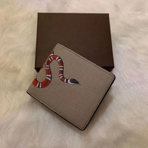 Men Animal Short Wallet Leather Black Snake Tiger Bee Wallets Women Long Style Luxury Purse Purse Card Holders with Cadeaum Box 243d