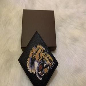 Men Animal Short Wallet Leather Black Snake Tiger Bee Wallets Women Long Style Luxury Purse Pas -kaarthouders met cadeaubon Topkwaliteit291Q