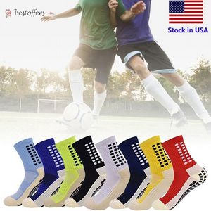 Calcetines de fútbol antideslizantes para hombre, calcetín largo atlético, calcetines de agarre deportivos absorbentes para baloncesto, fútbol, voleibol, correr CX22